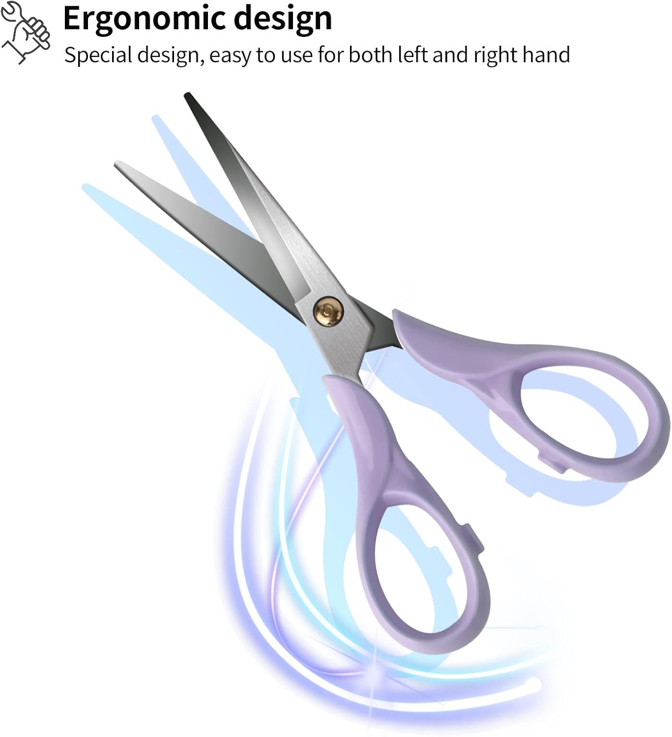 Scissors 6.3 Inch, Acrylic Handle with Stainless Steel Blade image 5