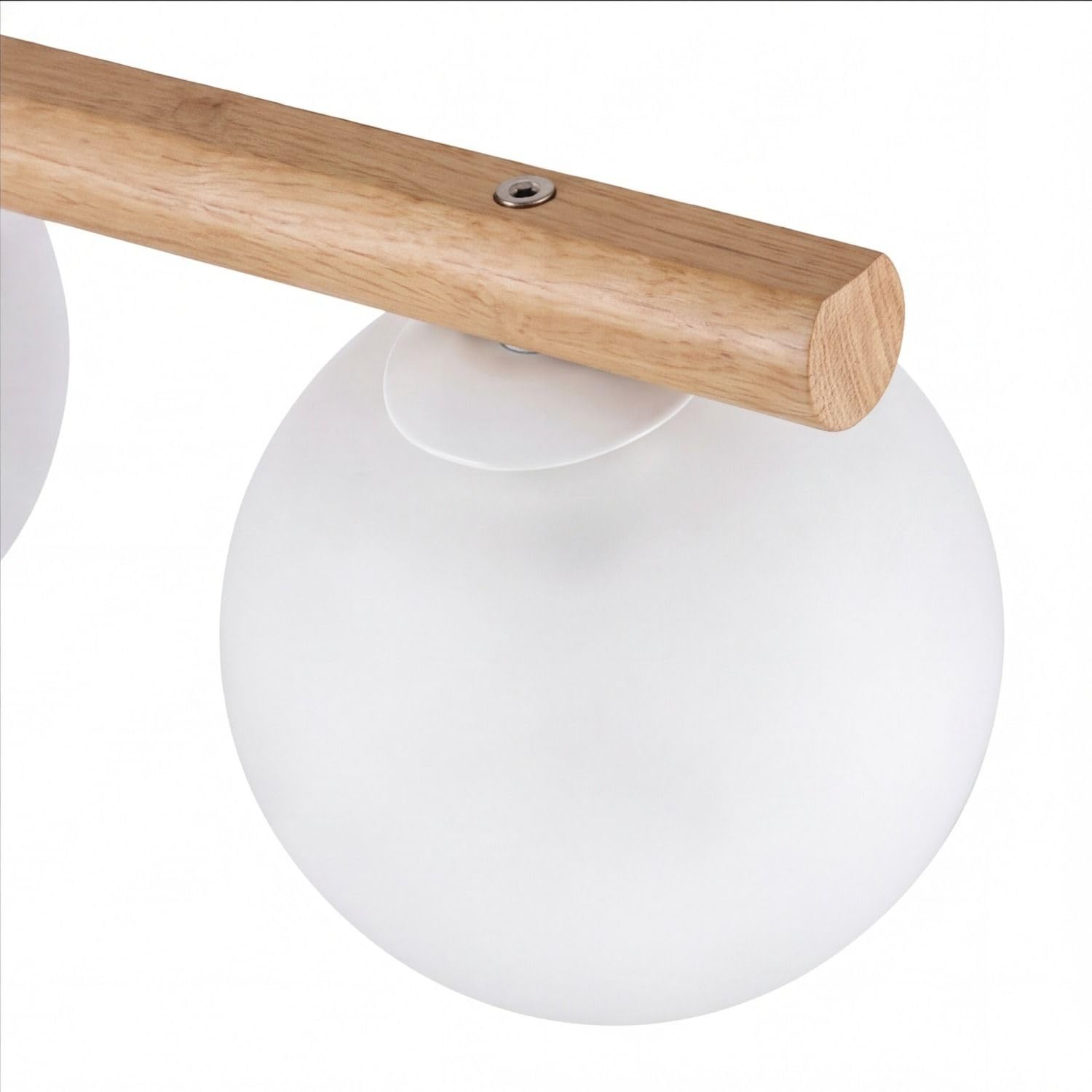 Licht-Erlebnisse Deckenleuchte Holz Weiß Metall Kiefer Wohnzimmer Esszimmer Flur 83 cm G9 5-flammig Kugeln gemütlich blendarm Balken Deckenlampe Schlafzimmer NARVA