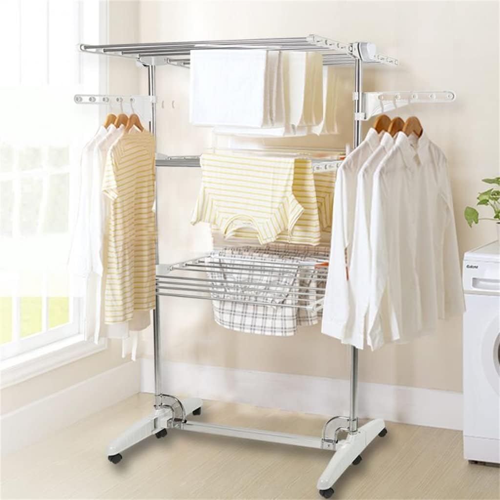 Multi-Function Clothes Hanger Rack Stand 3/4 Layer Foldable Save Space Dryer Vertical Floor