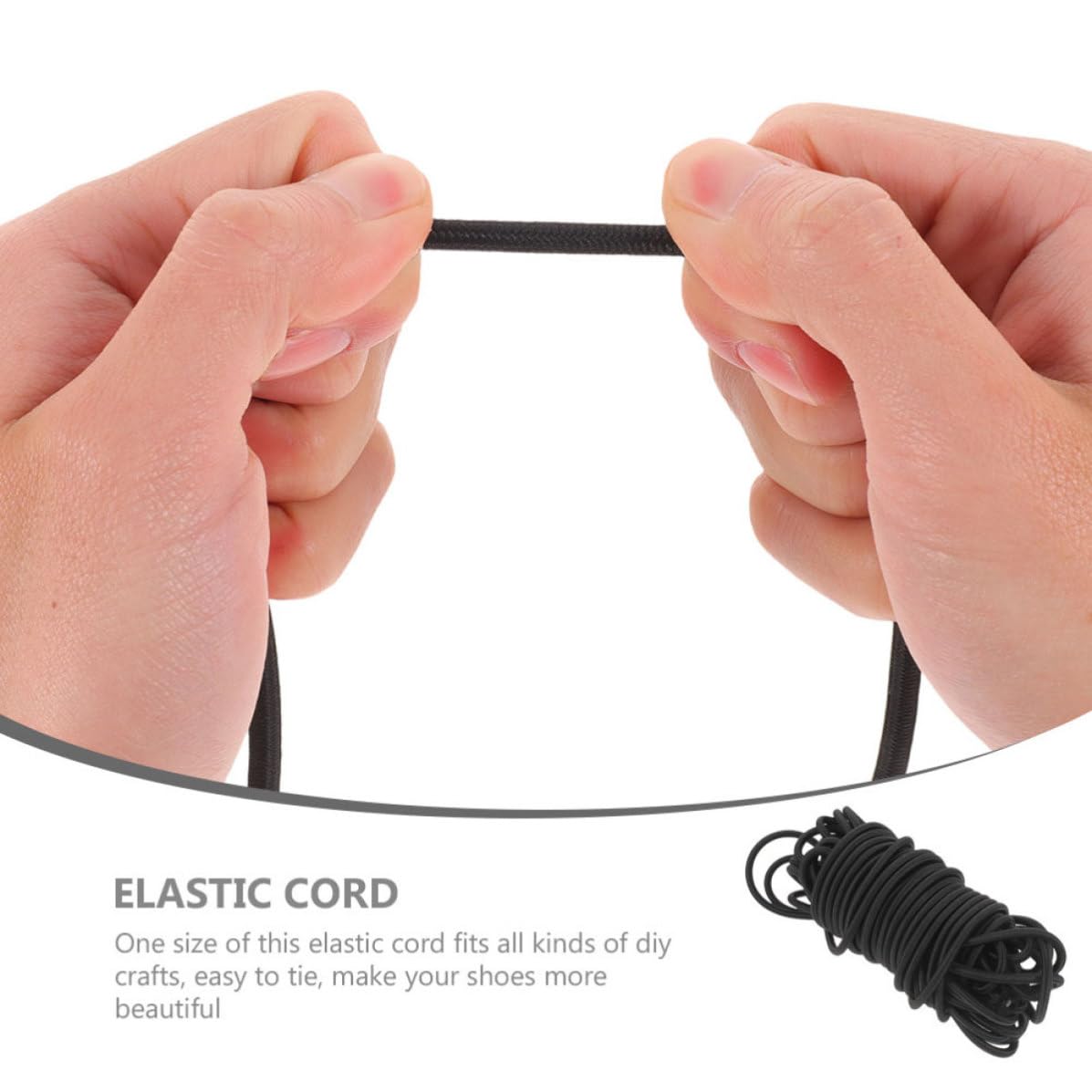 Artibetter Elastische Schnur Runde Gummiseilrolle Schwarz 50 Yards 0,5cm zum Dekorieren von Schuhen und Manschetten für Turnschuhe und Freizeit Schuhe