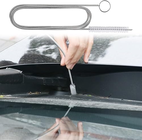 Miniatura 6 de OFBAND Herramienta de limpieza de drenaje de techo corredizo extendido de 60 pulgadas, cepillo de drenaje flexible de 90 de acero inoxidable con