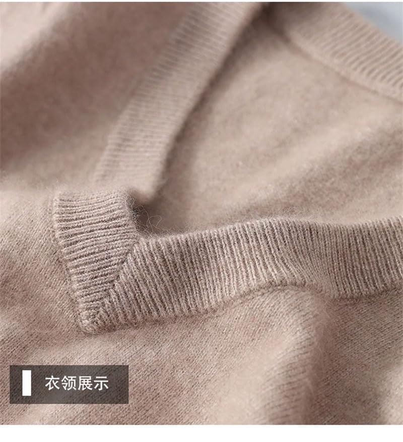 Dninmim Men's Cashmere Sweater Vest Sleeveless Solid V-Neck Waistcoat Pullover3