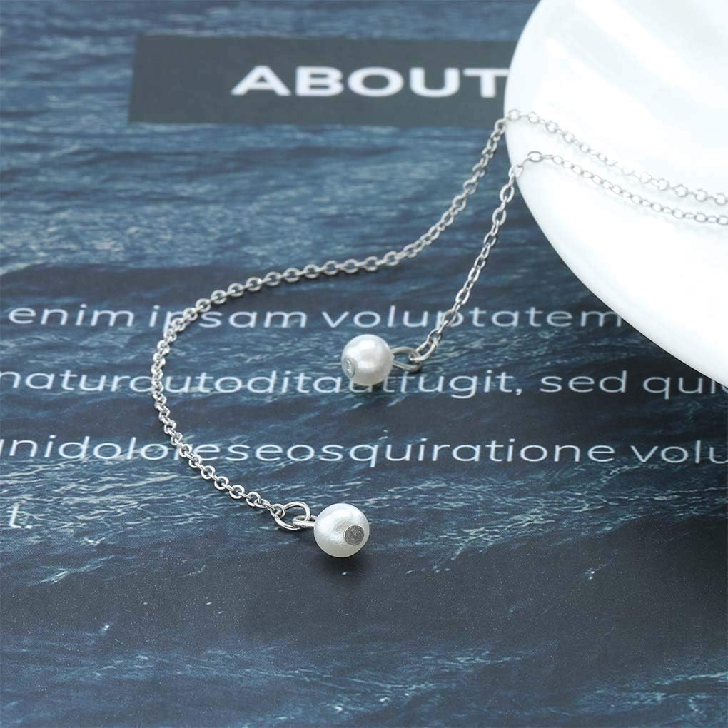 Miniatura 8 de Olbye Back Necklace Pearl Backdrop Necklaces Body Chain Jewelry for Women and Girls Bridal Jewelry