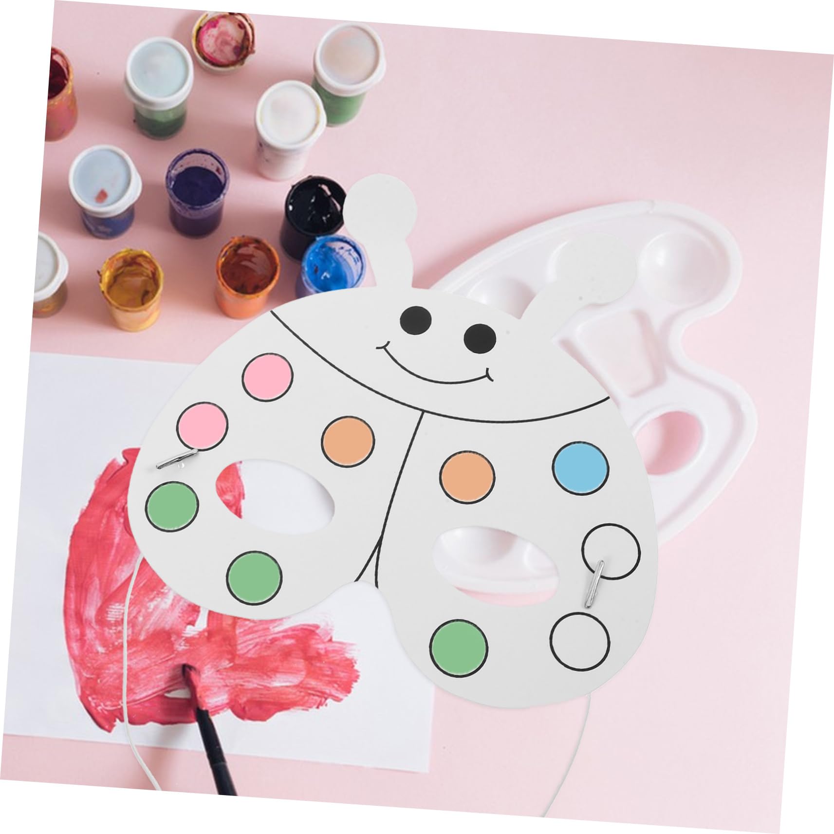 TOYANDONA Maschera Pig Mask per Bambini Set DIY con Maschere Bianche di Carta e Plastica per Colorare e Creare, per Spettacoli Teatrali e Attività Creative, con Pennarelli Stile Casuale