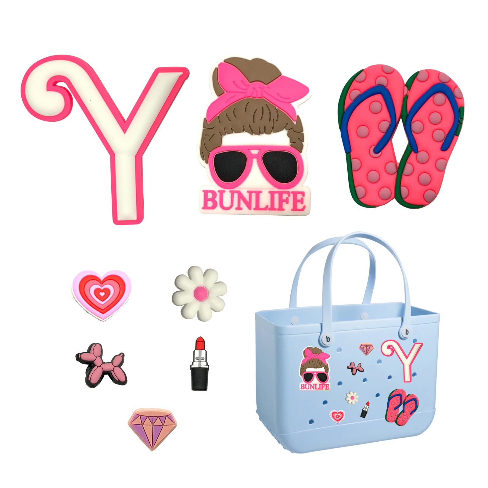 RJINYENS Letter Charms for Bogg Bag, Beach Bogg Bag Accessories Inserts, Bogg Bag Initial Charms with A-Z, Bogg Bag Attachments