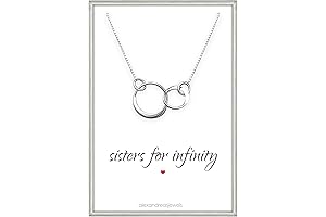 Sterling Silver Tiny and Dainty Double Interlocking Circles Necklace for Sisters