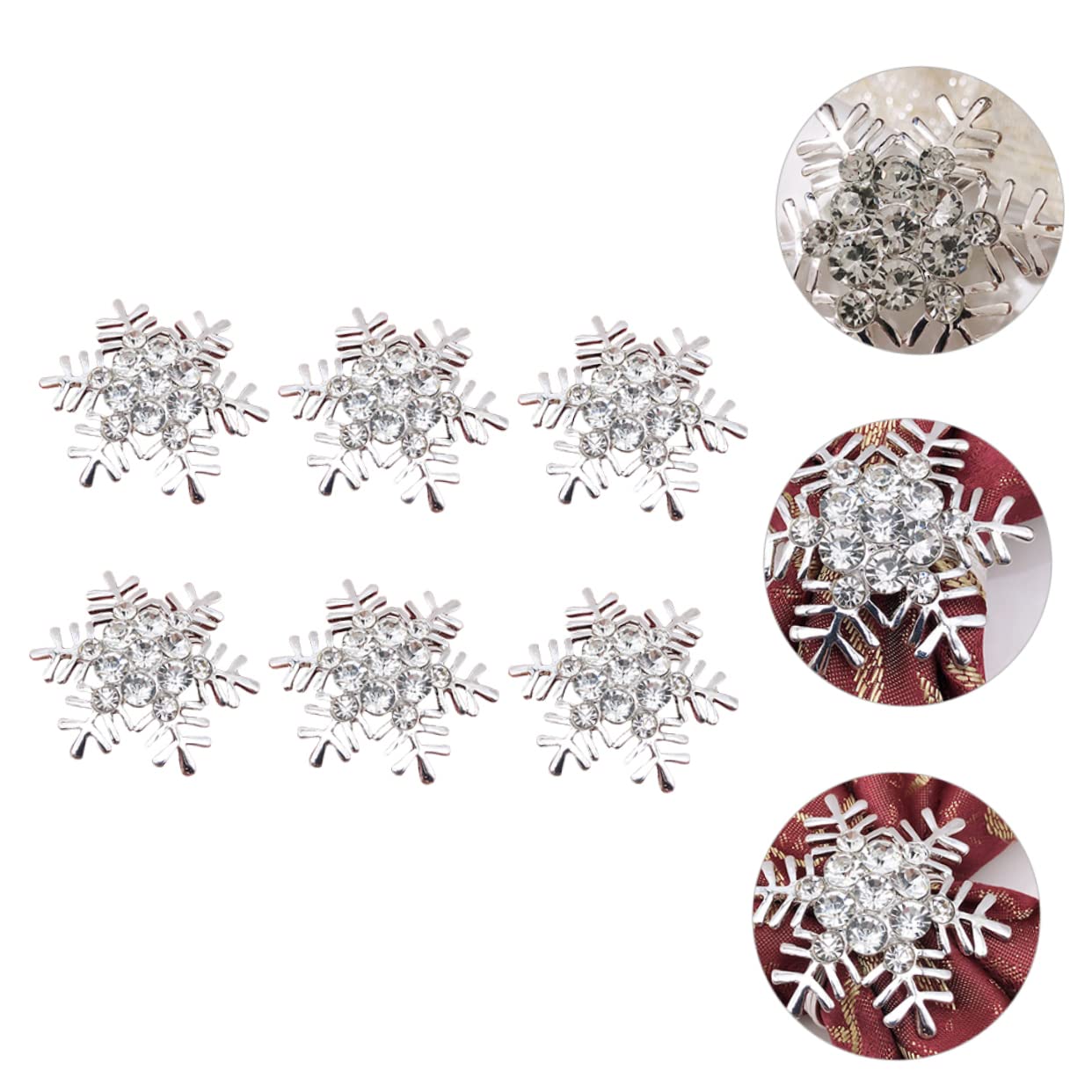 ABOOFAN 3sätze Teiliges Weihnachtsserviettenringe Legiertem Material Schneeflocken-Design Für Festliche Tischdekorationen Hochzeiten Partys Und Feiertage