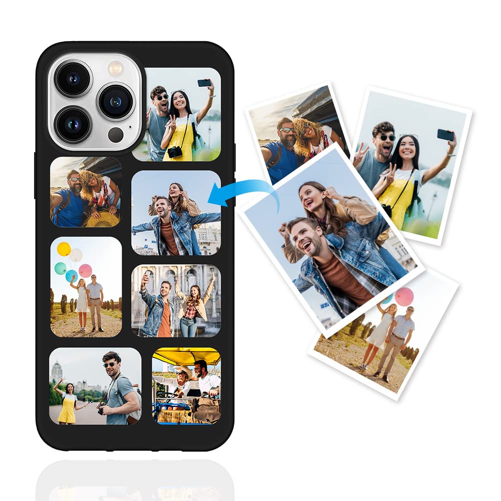 mozitify Customized Phone Case for iPhone 14 Pro Max, Multi-Photo Protective Soft TPU Cover, Create Your Own Customized Phone Case for Her Him
