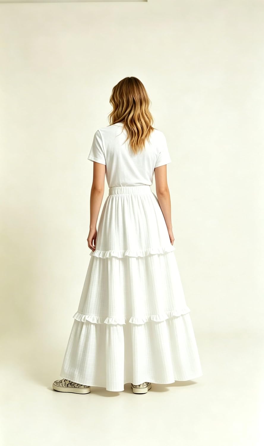 Women Renaissance Maxi Skirt Three-Sections Renaissance High Waisted Skirts