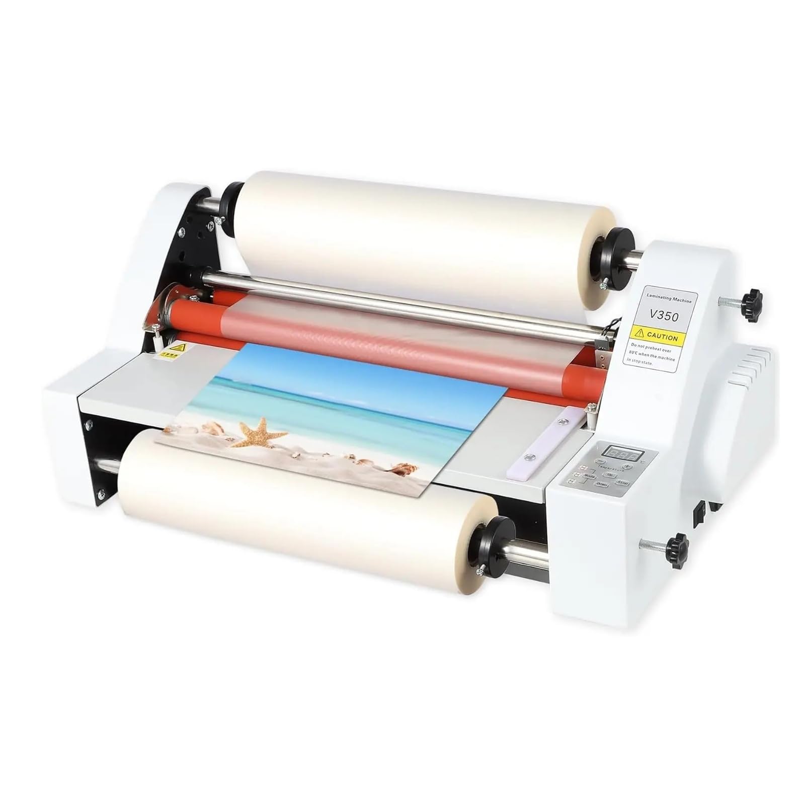 Yxzkjzj One Color V350 Cold Hot Roll Laminator, 350Mm Single & Double Sided Thermal Laminator