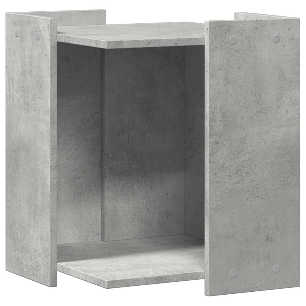 Katzenklo Schrank Betongrau 42x42x51 cm Katzenhaus Holzwerkstoff | Stilvolles Katzenhaus und Beistelltisch für das Wohnzimmer, ideal zur dezenten Platzierung von Katzentoiletten.