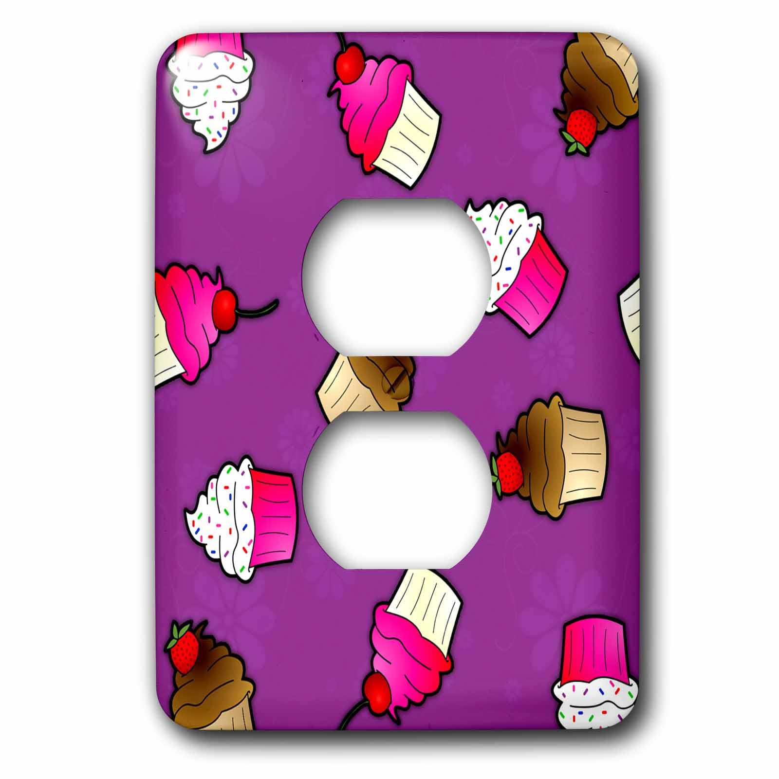 Couvercle imprimé cupcake rose et chocolat 3dRose LSP_43142_6 violet