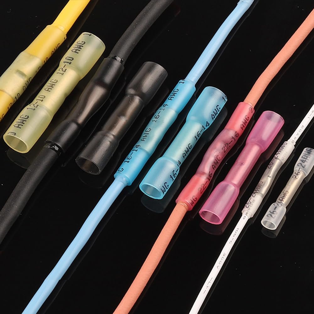 AARTERZZA 50pcs Heat Shrink Butt Wire Connectors Waterproof Insulated Automobile Electrical Cable Crimp Terminals AWG 26-10 0.3-6.0mm2(4)