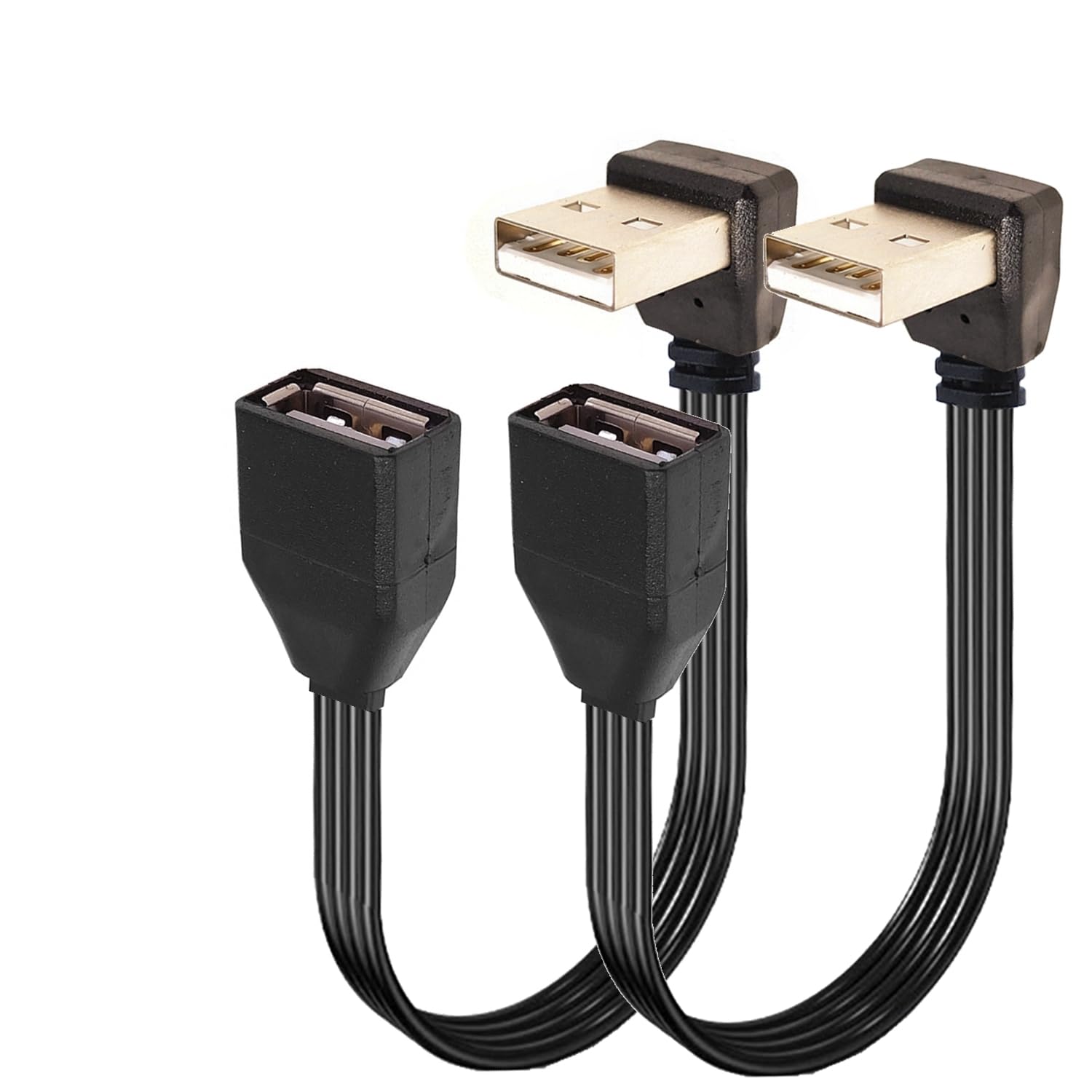 STUPDOLERI USB Extension Cable - USB 2.0 Male to Female Data Cable, 90 Degree Angle, 20CM for PC, Notebook