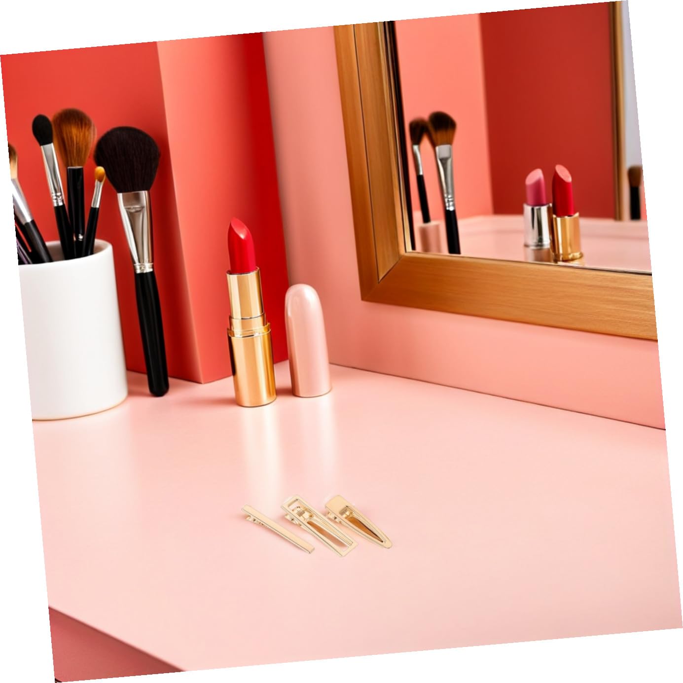 WOONEKY 60 Piezas Clips de Pelo Metálicos Hollow DIY para Mujeres y Niñas Clips de Estilo Antideslizantes Pinzas Diseño Cuadrado para Manualidades y Peinados