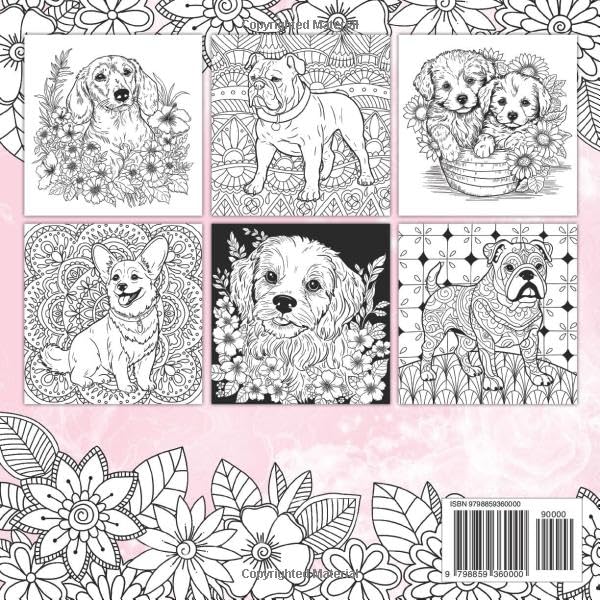 Dogs Coloring Book: Relaxing dog coloring pages for girls ages 10-12, 13-19, teens and adults (Pet coloring books) - Image 2