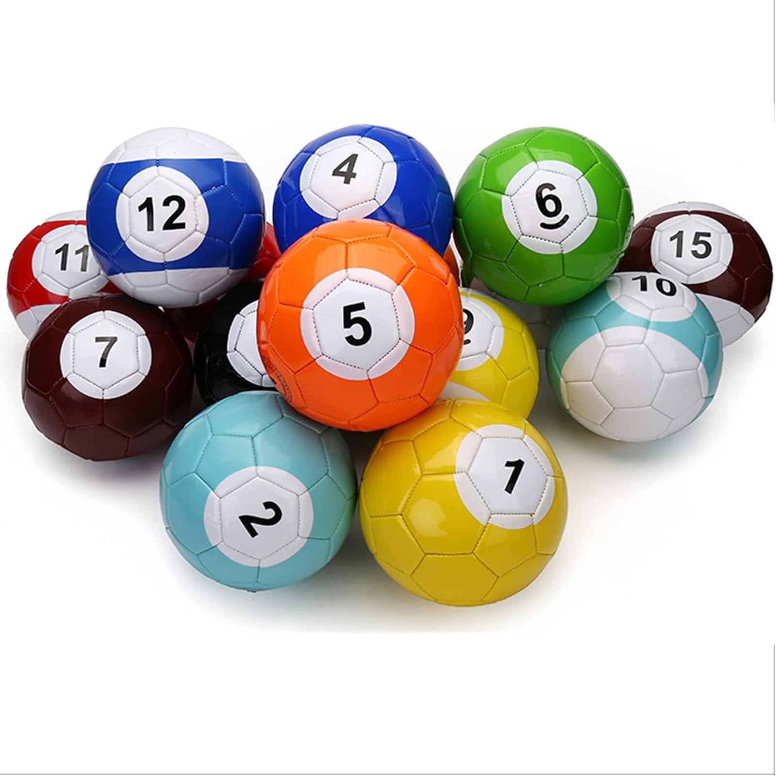 Set di 16 palline da biliardo, in pelle PU, gonfiabili, per giochi giganti da giardino, feste all'aperto, prato e pub