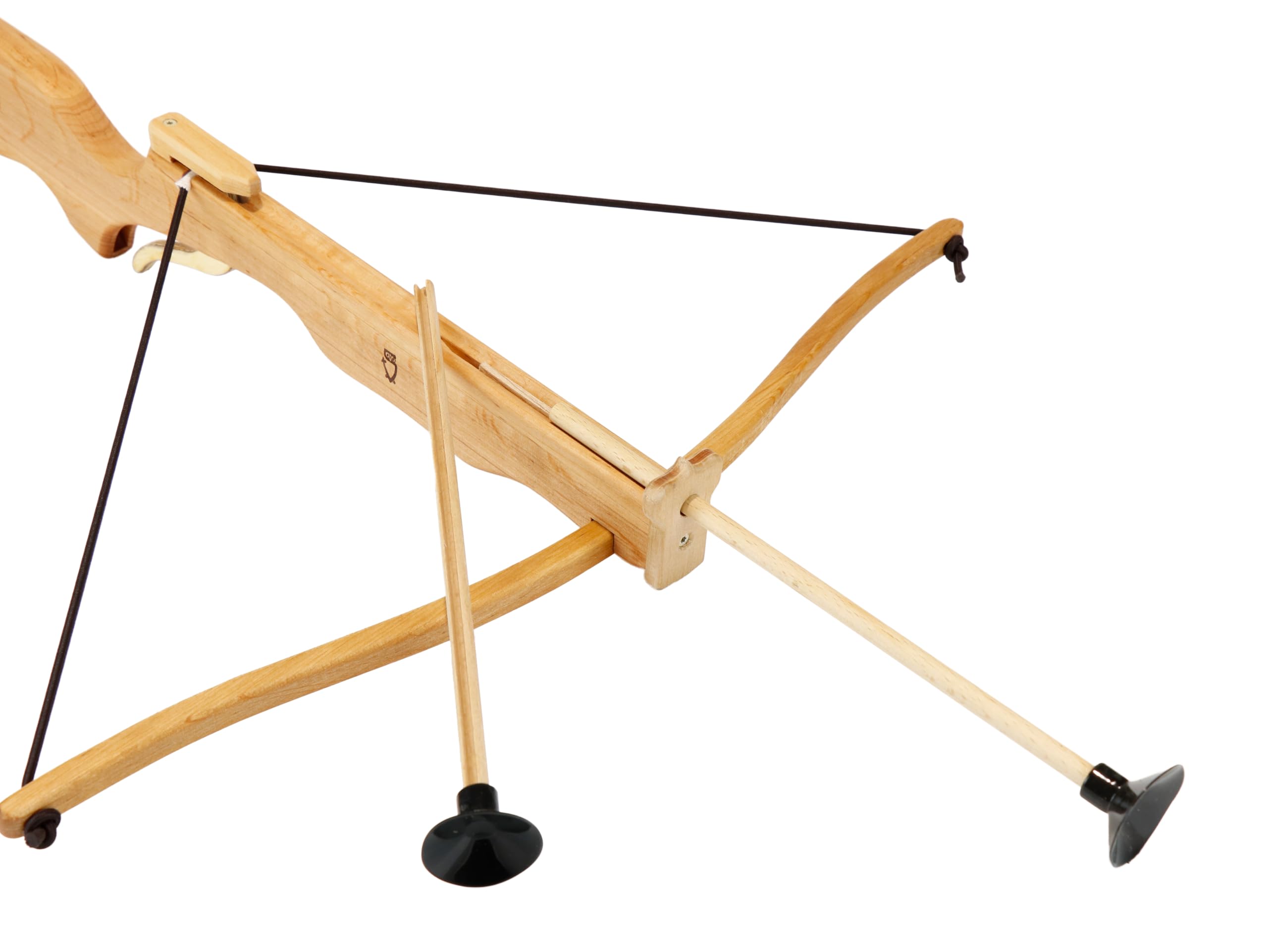 BestSaller 1242 Arbalète pour enfants en bois d'aulne huilé + 3 carreaux d'arbalète avec ventouse 1246 (4 pièces)