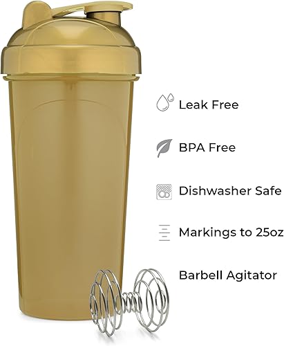 Miniatura 2 de Paquete de 2 Botella agitadora de 28 onzas (oro, plata)  Vaso mezclador de proteínas paquete de 2 con agitadores  El juego de botellas mezcladoras
