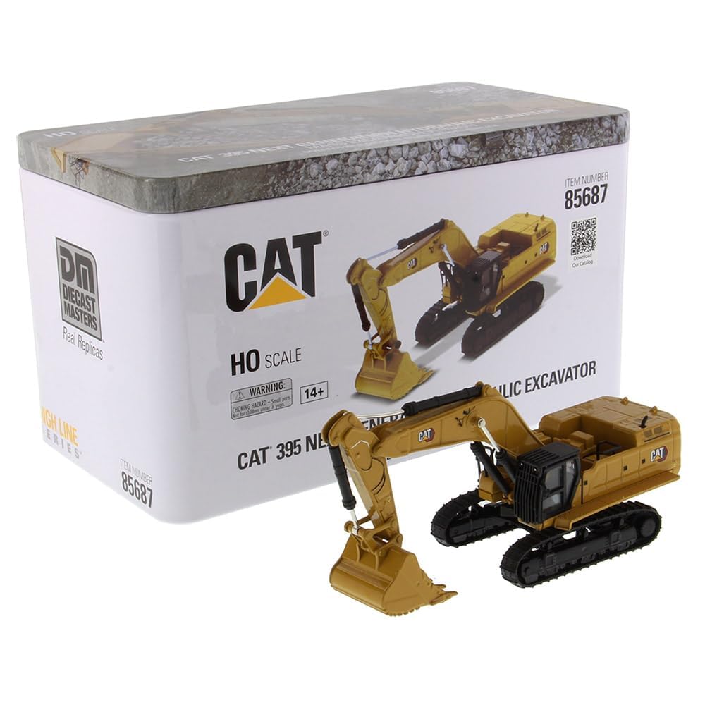 Caterpillar Diecast Masters 85687 - Excavadora Cuchara de Gran Capacidad Cat 395 ME, Escala 1:87, Aprox. 5,1 x 6,4 x 15,2 cm, a Partir de 14 años