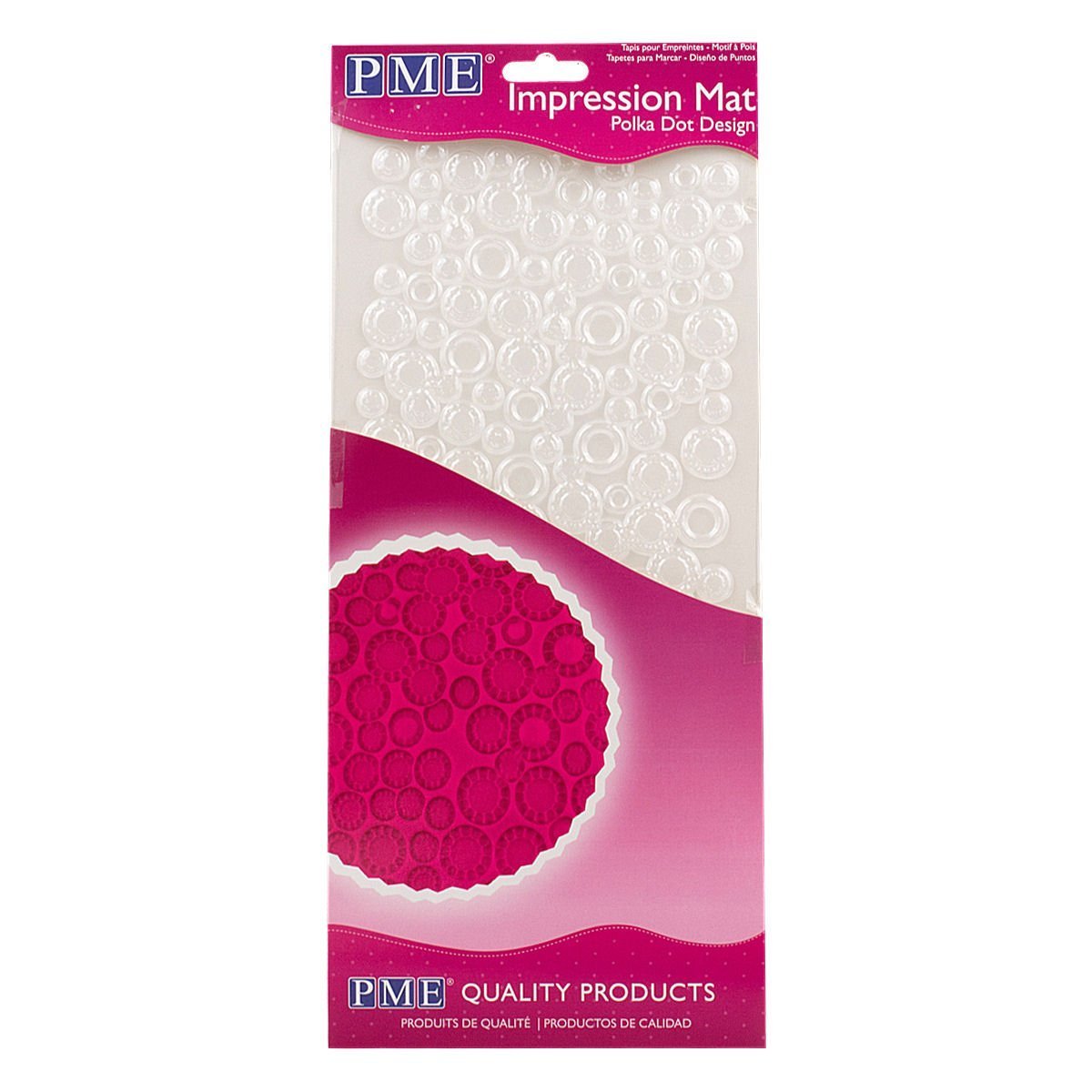 PME IM191 Polka Dot Design Impression Mat,Impression Mat, 12 X 6-inch