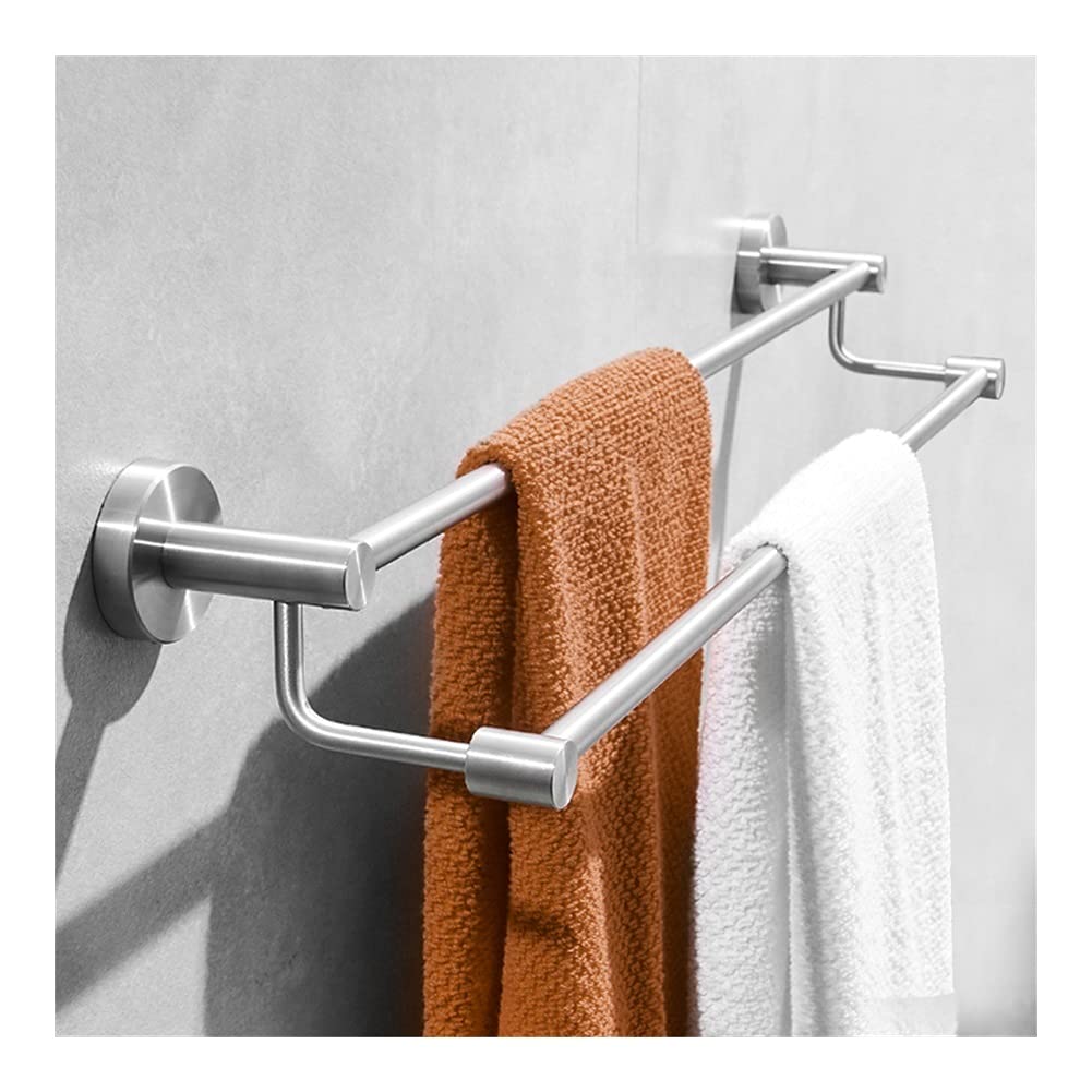 Toallero de baño mate de acero inoxidable con colgador y repisa superior minimalista