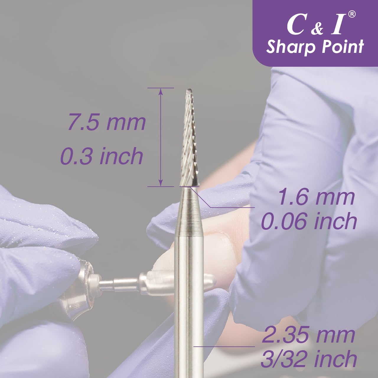 C & I Perceuse à ongles à pointe tranchante pour perceuse à ongles électrique Outil pour la préparation, l'extension ou le soin des cuticules (grossier -C)