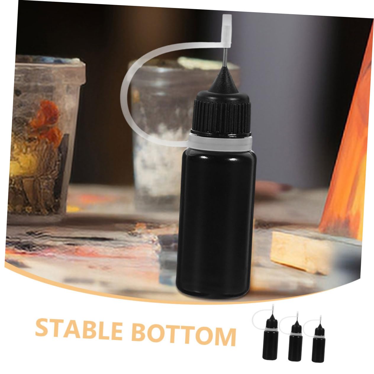 ULTECHNOVO 4 Sätze Flasche Mit Applikatorflasche Vorrats Für Kleber Leere Farbn Kleber n Leim Flüssigkleber Black Plastik 30 Stück * 4