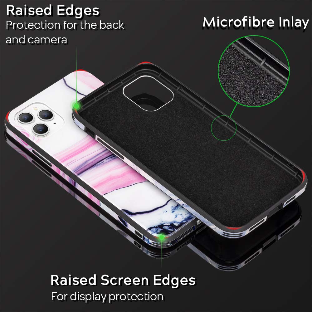 Custodia NALIA Con Effetto Marmo Per IPhone 14 Pro Max – Vetro Temperato 9H E Cornice In Silicone – Ricarica Wireless – Nero - 2