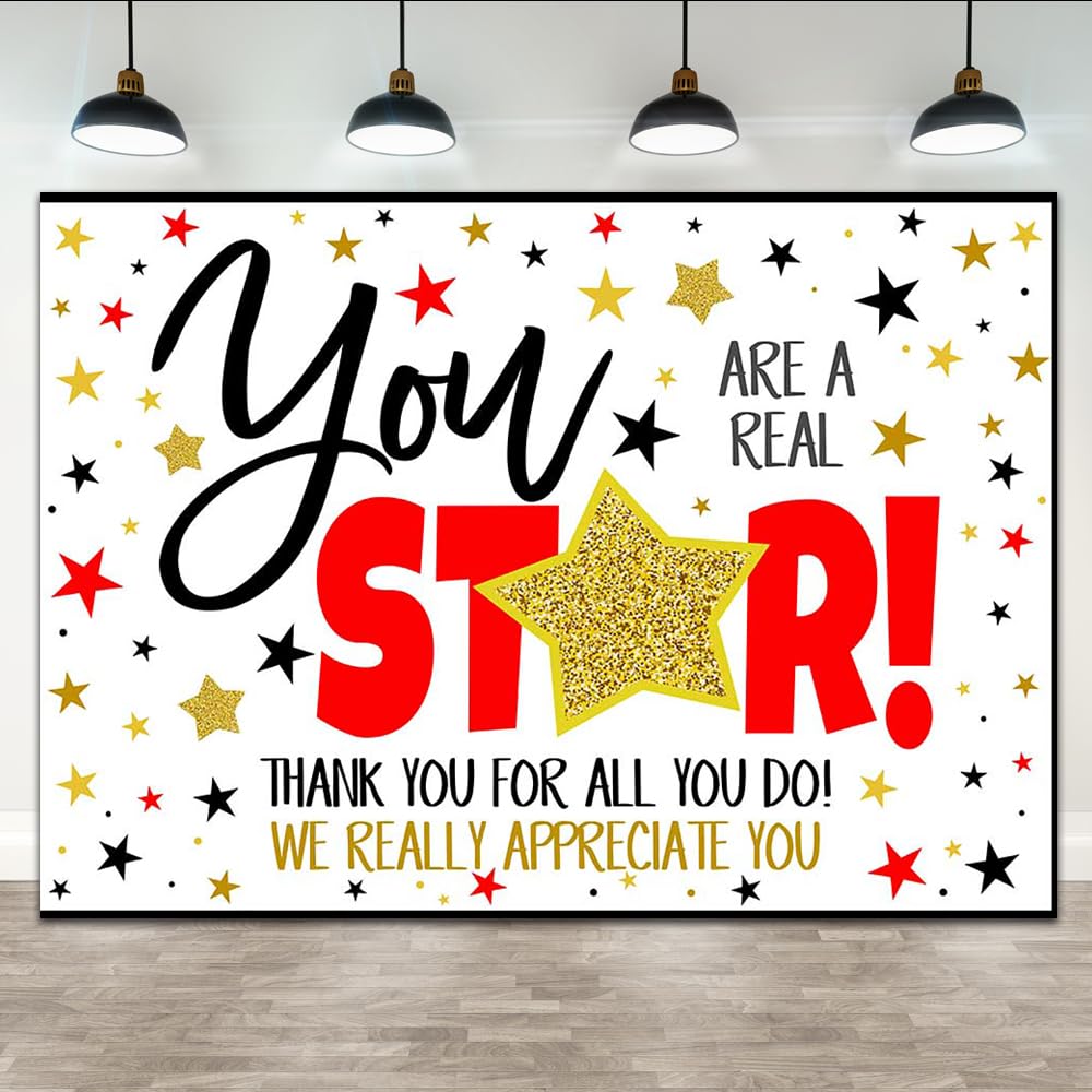 Lofaris 7x5ft Thank You Backdrop You are A Star Graduation Thank You Teachers Staff Nurse Background We Appreciate You Employee Doctor Photography