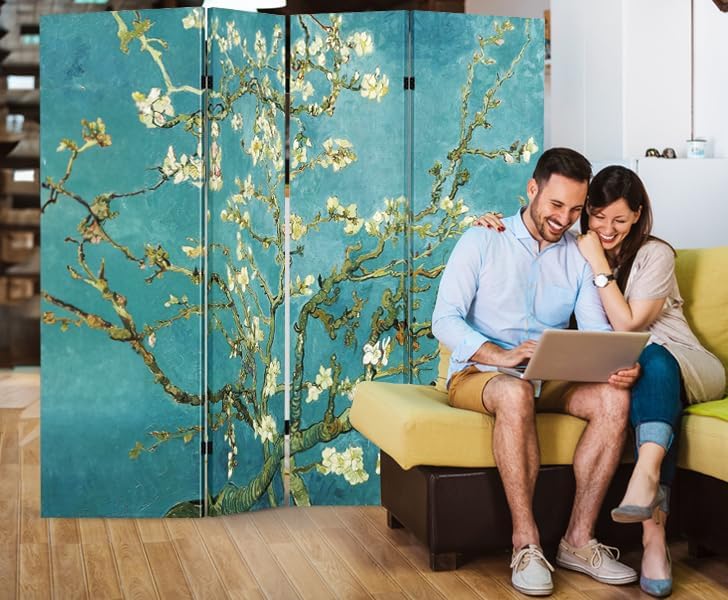 Miniatura 5 de Biombo de lona decorativo para dividir una habitación y tener privacidad Compuesto por 6 paneles con diseño de pintura de Vincent van Gogh