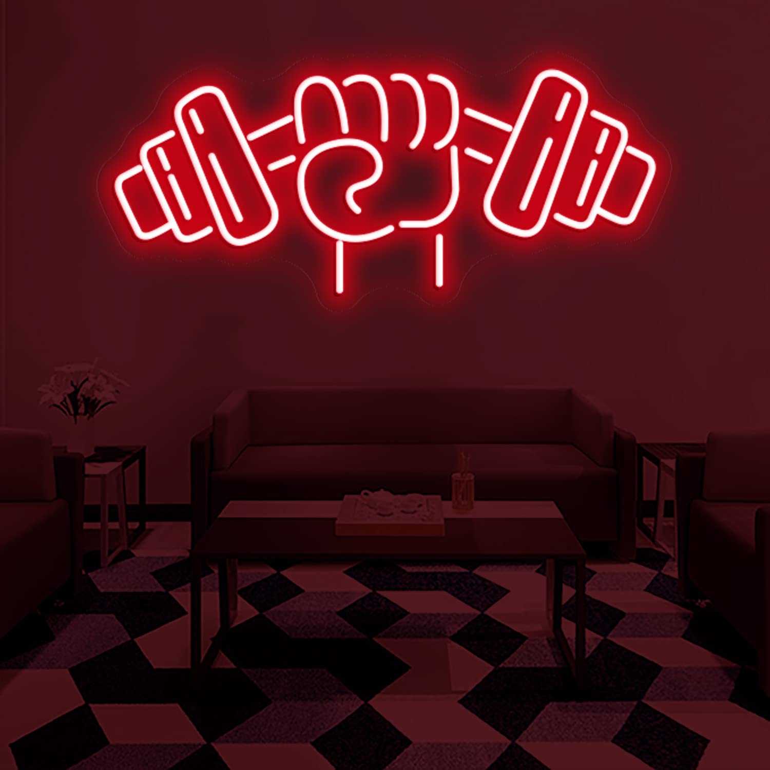 Gym Neon Sign, Gym Neon Light, Gym Wall Art, Gym Wall Decor, Dumbbell - View #6