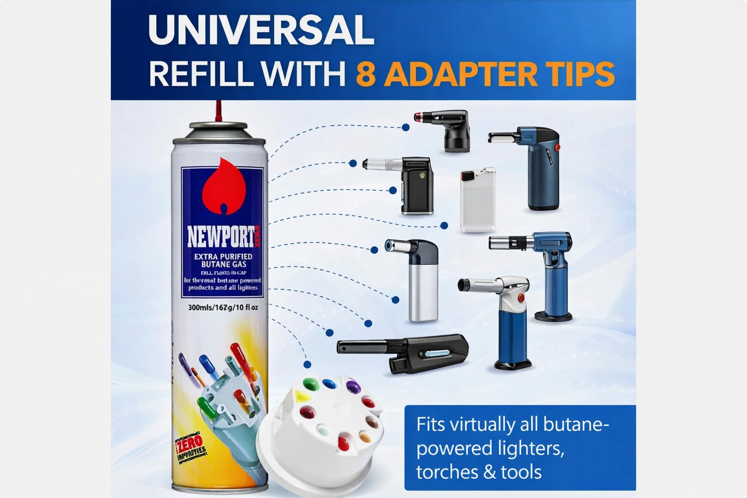 Amazon.com: Newport Zero Butane Refill for Lighters, 300ml Ultra
