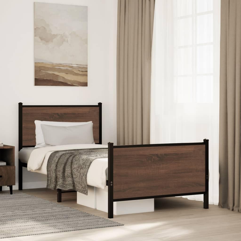 Stalowa stabilna rama elegancki klasyczny design 75x190 cm brąz