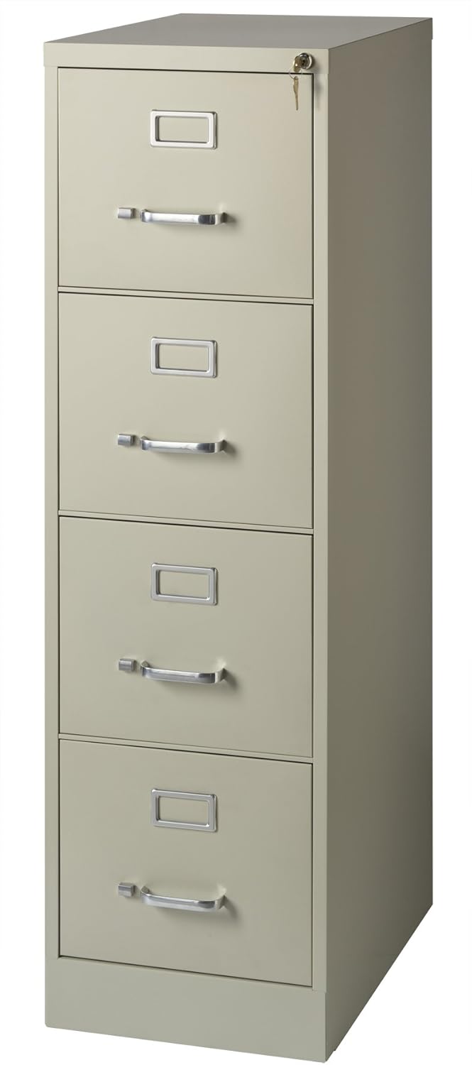 Office Dimensions Commercial 4 Drawer Letter Width Vertical File Cabinet, 22" Deep - Black : Office Products