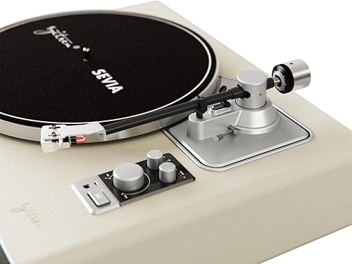 Miniatura 4 de SEVIA - Tocadiscos vintage para discos de vinilo con altavoces integrados, fonógrafo retro Bluetooth
