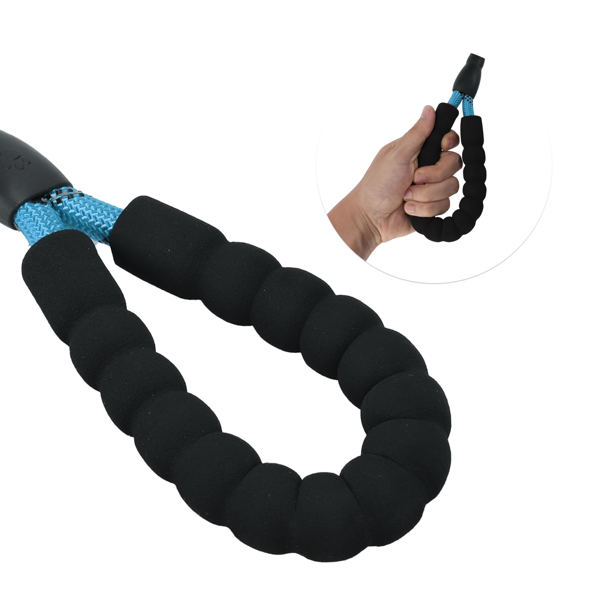 CAPASTEC Guinzaglio per Cani Corda Riflettente in Nylon, Manico in Spugna, Blu Cielo, Lunghezza 180cm Dia. 1/2 Pollice