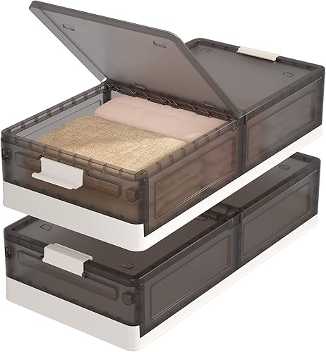 Almacenamiento debajo de la cama, organizador de armario con ruedas, 65.6 cuartos de galón, plegable, organización de lavandería, almacenamiento