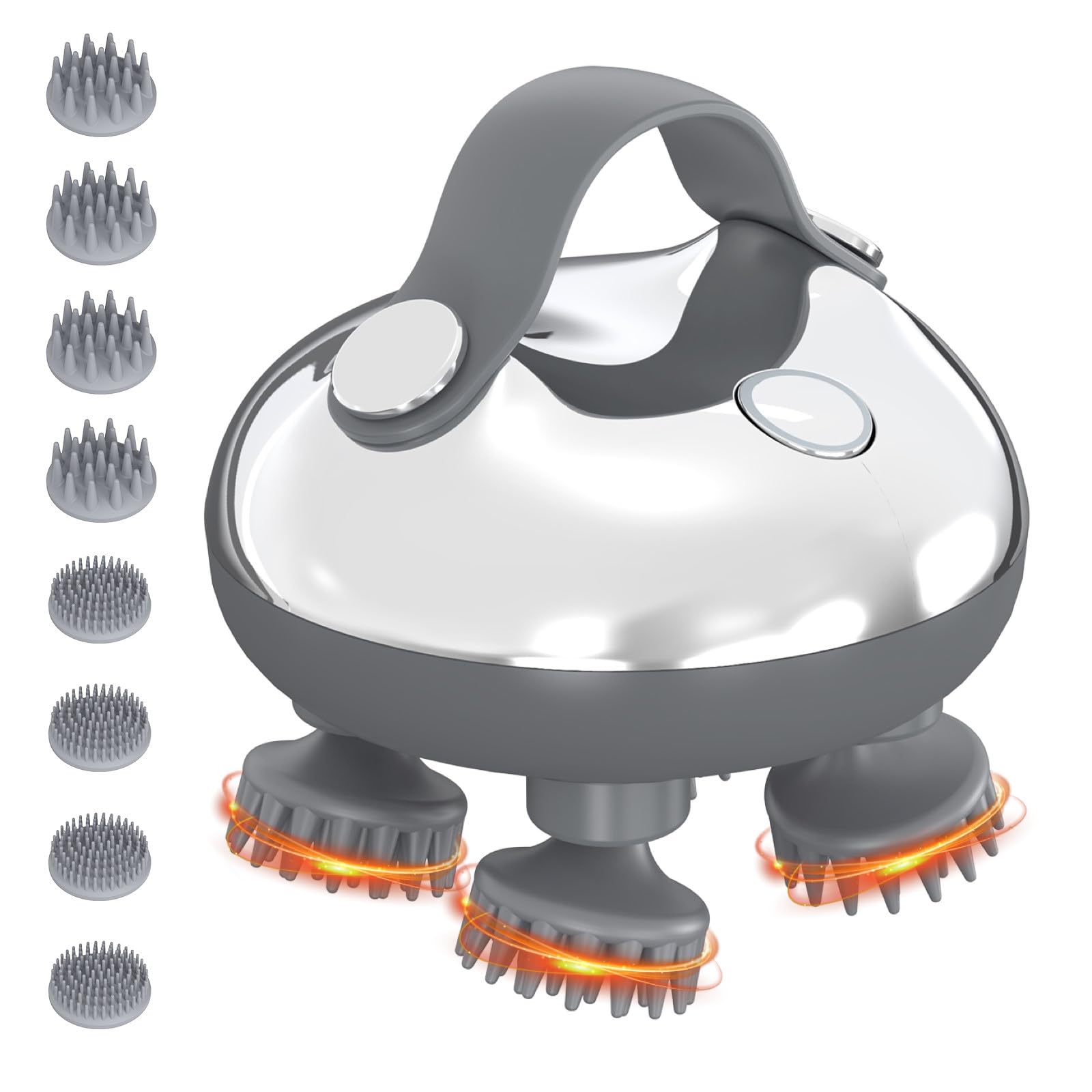 ORIA Electric Scalp Massager, Rechargeable Head Massager, Waterproof Pet Massager with 8 Massage Heads, 3 Modes, Type-C Charging Port, for Relieving Stress, Strengthen Bonding