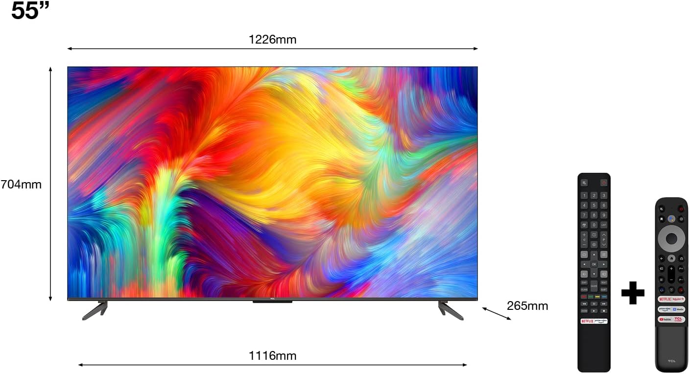 TCL 55P739, TV 55”, 4K Ultra HD HDR, Google TV, design senza bordi, Game Master, Dolby Vision Atmos, Controllo Vocale hands-free, compatibile con Assistente Google Alexa TCL 55P739, TV 55”, 4K Ultra HD HDR, Google TV, design senza bordi, Game Master, Dolby Vision Atmos, Controllo Vocale hands-free, compatibile con Assistente Google Alexa