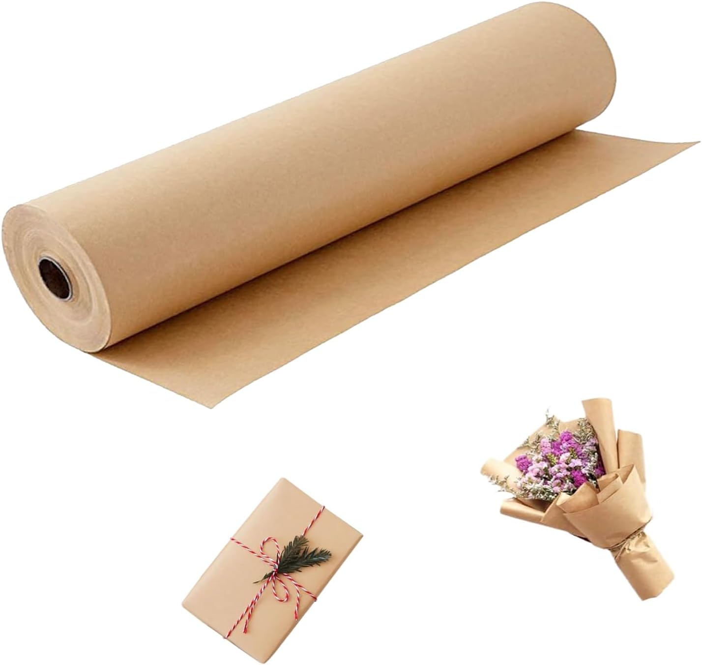 Brown Wrapping Paper Roll 30"x 1200" Craft Packing Paper for Moving Shipping, Gift Wrapping Paper, Bulletin Board Paper, Kraft Paper for Table Covering Poster 100ft