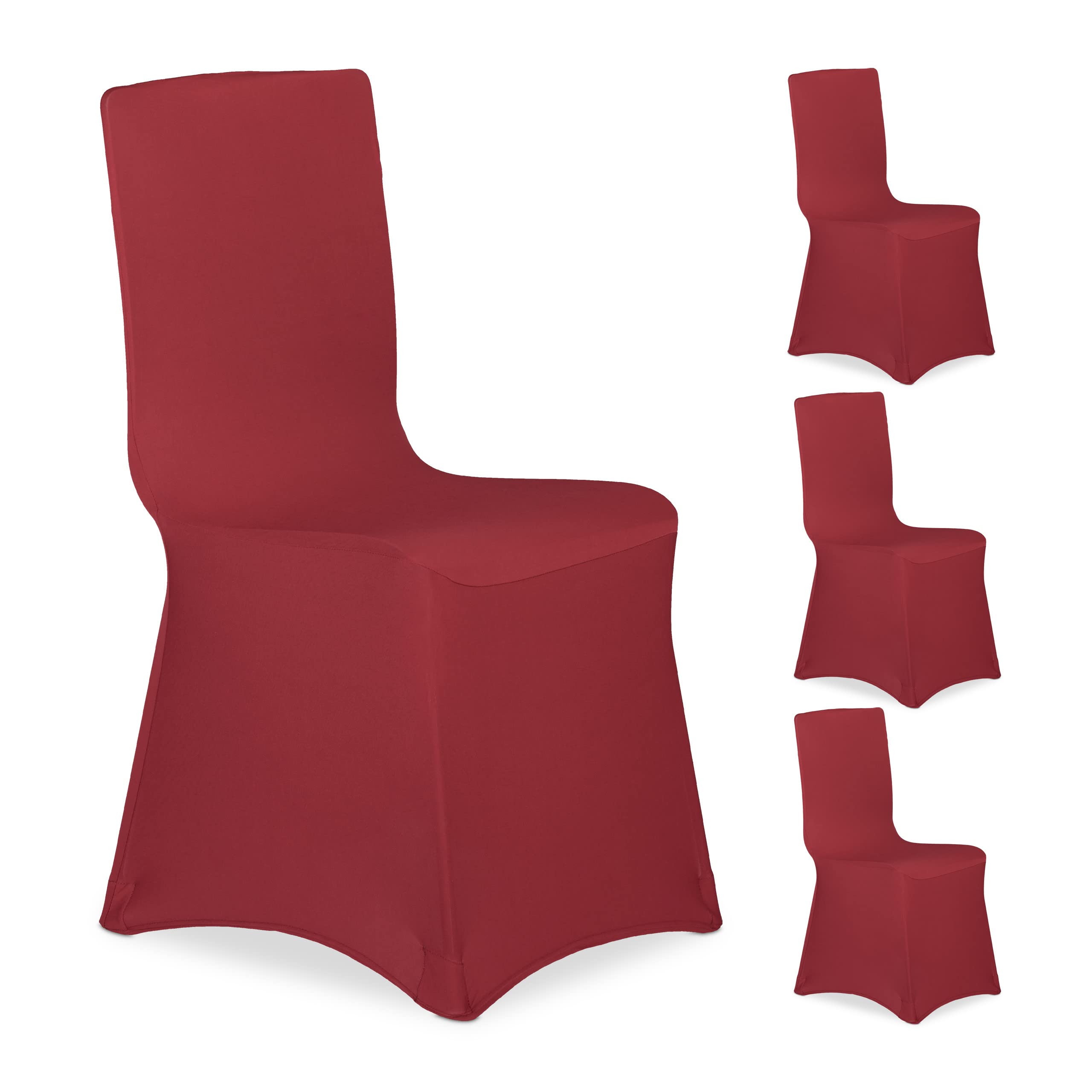 Relaxdays 8x Fodera Coprisedia, Rivestimenti, Schienale, Copertura Universale, Arredamento, Decorazioni, Rosso Scuro