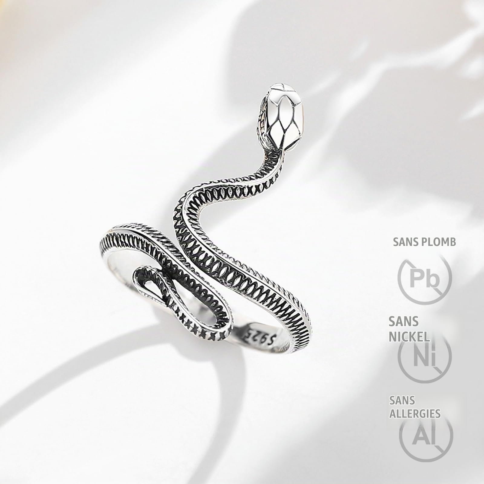 CELESTIA Bague Femme Argent 925 Reglable Serpent Dragon Nœud de Sorcière Arbre de Vie Bague Ajustable Bijoux Cadeau Femme