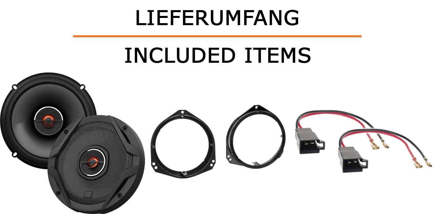 Lautsprecher Boxen Einbaupaket für JBL GX602 kompatibel mit Renault Trafic II vorne | 2X Tief-Mitteltöner mit integriertem Hochtöner 180W MAX