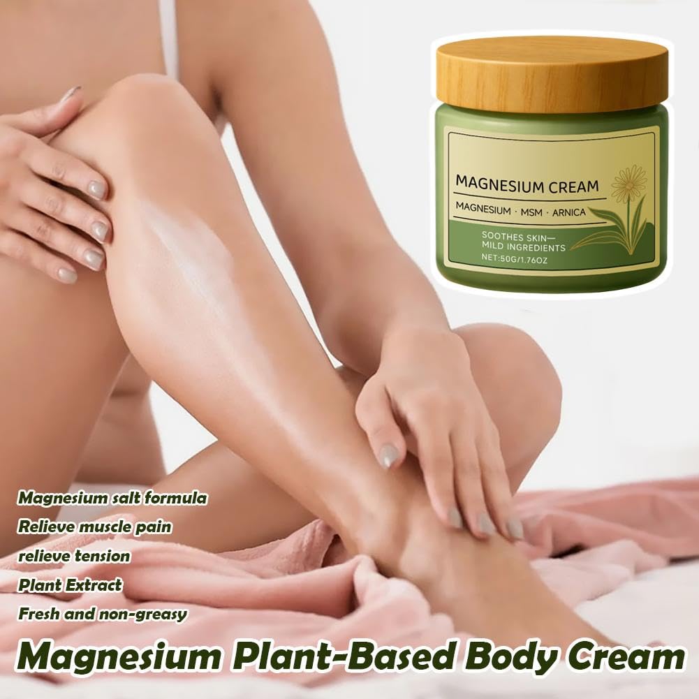 Total Relief Magnesium Cream, Nerve Relief Magnesium Cream with MSM & Arnica - Total Body Soothing Formula for Muscle Support & Recovery — 3 Pack Family Savings (5.28oz Total) - 2