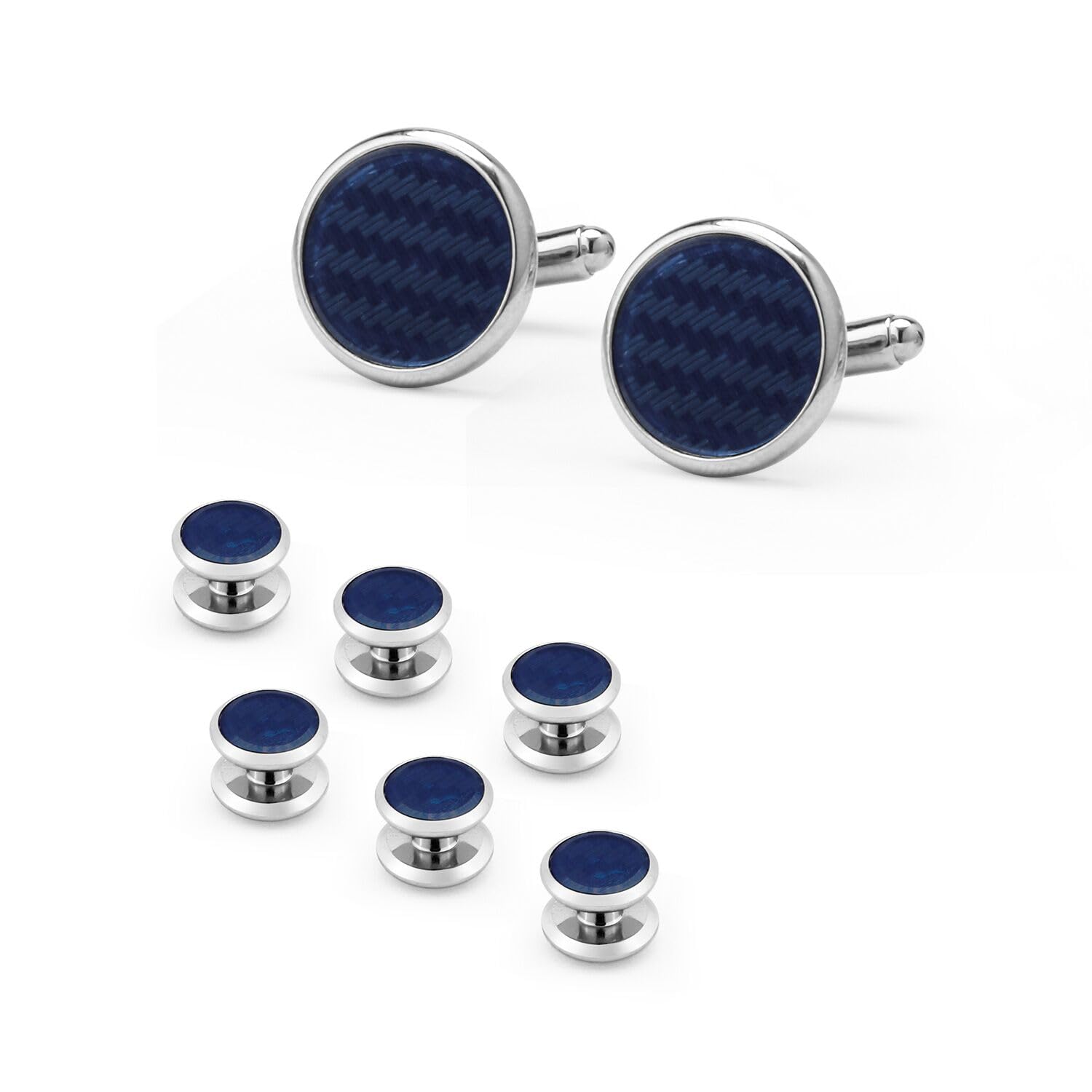 Wynameleri 1 Paar Manschettenknöpfe und 3 Paar Smoking Pins - Herrenschmuck Set mit Geschenkbox, Geschenk für 4 Jahrestag Hochzeit Geschenke für Ihn sexy Stil