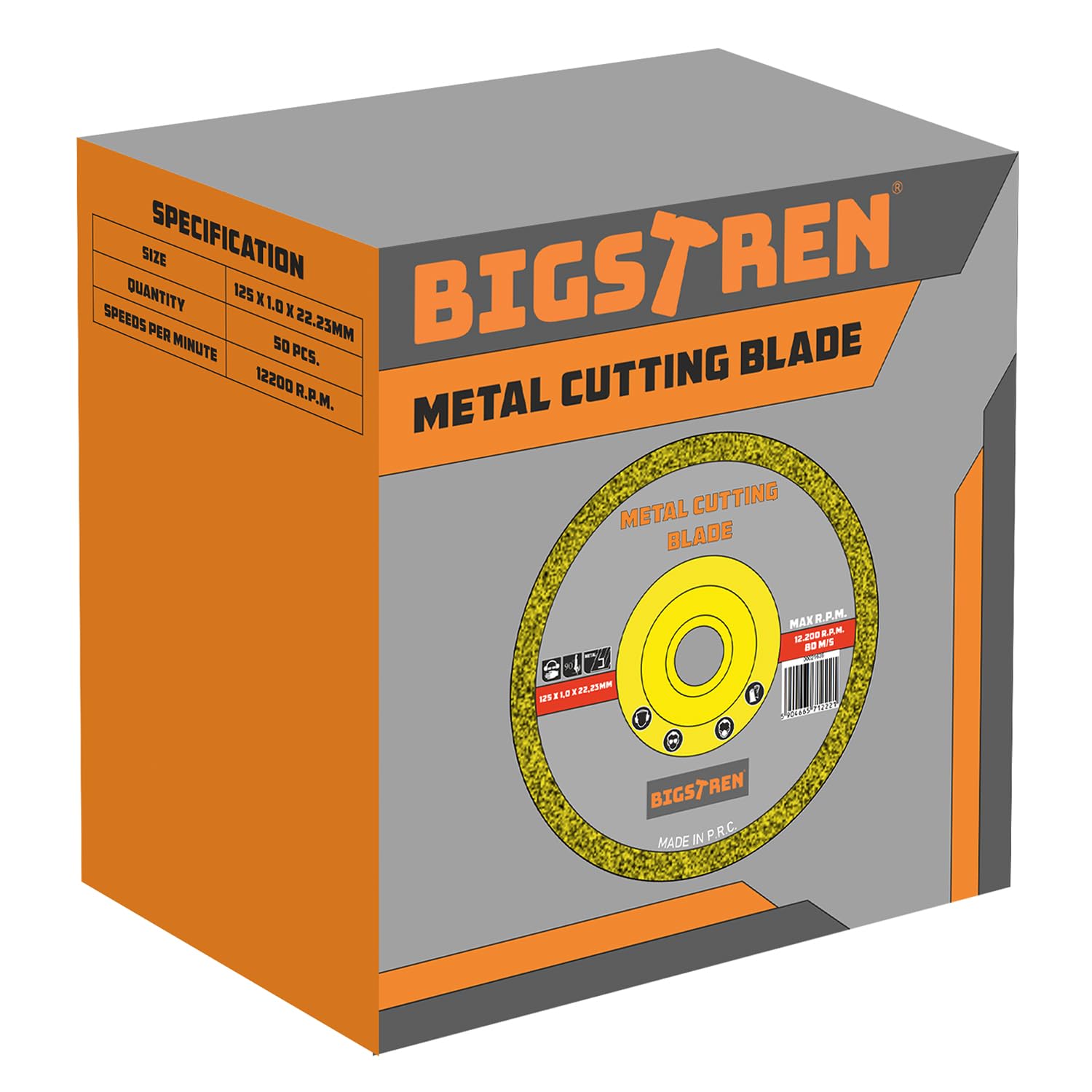 BIGSTREN Disco da taglio in metallo, 125 x 1 mm, sottile, forte, set da 50 pezzi