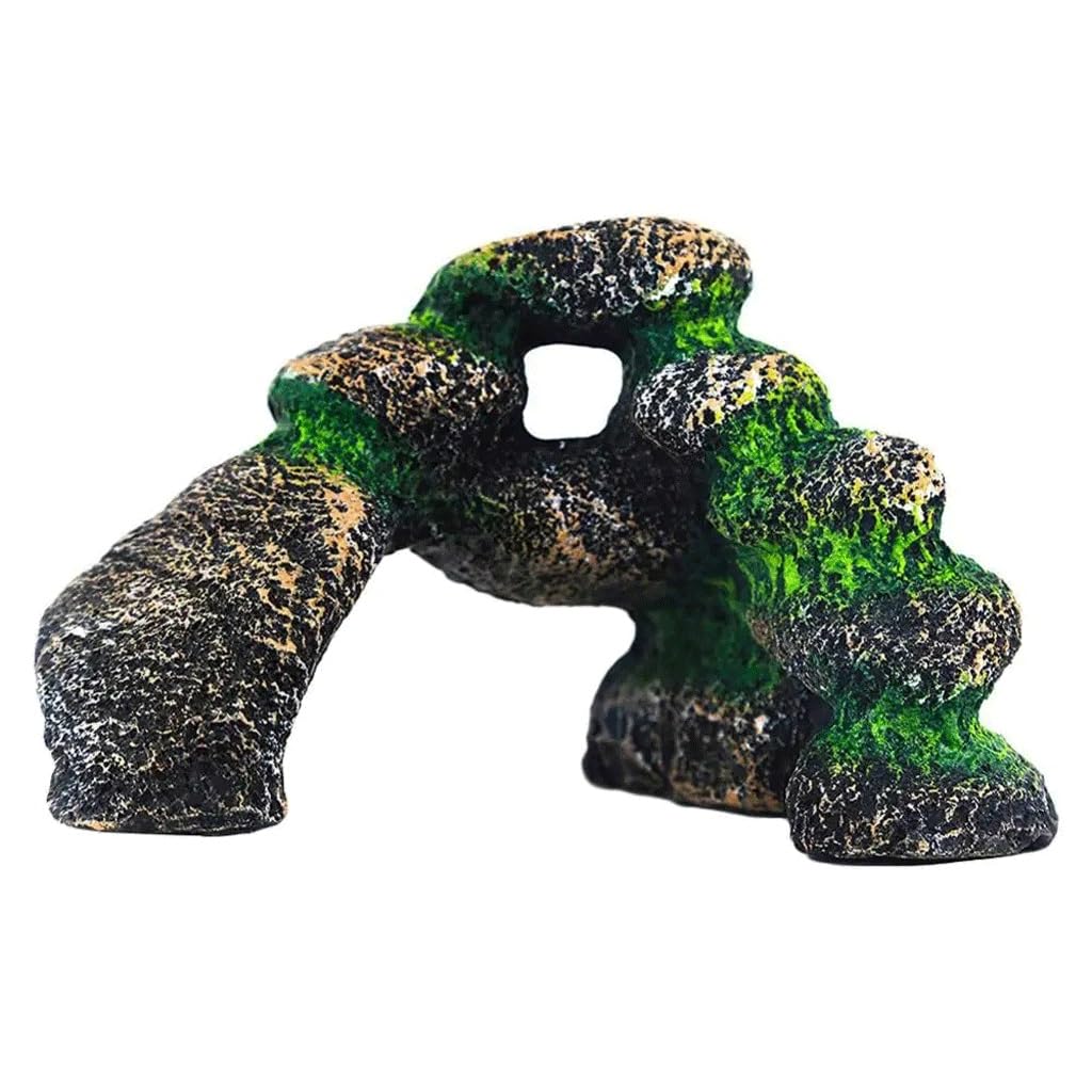 Acuario Resina Reptil Cueva escondite hábitat terraza rocalla casa pecera decoración