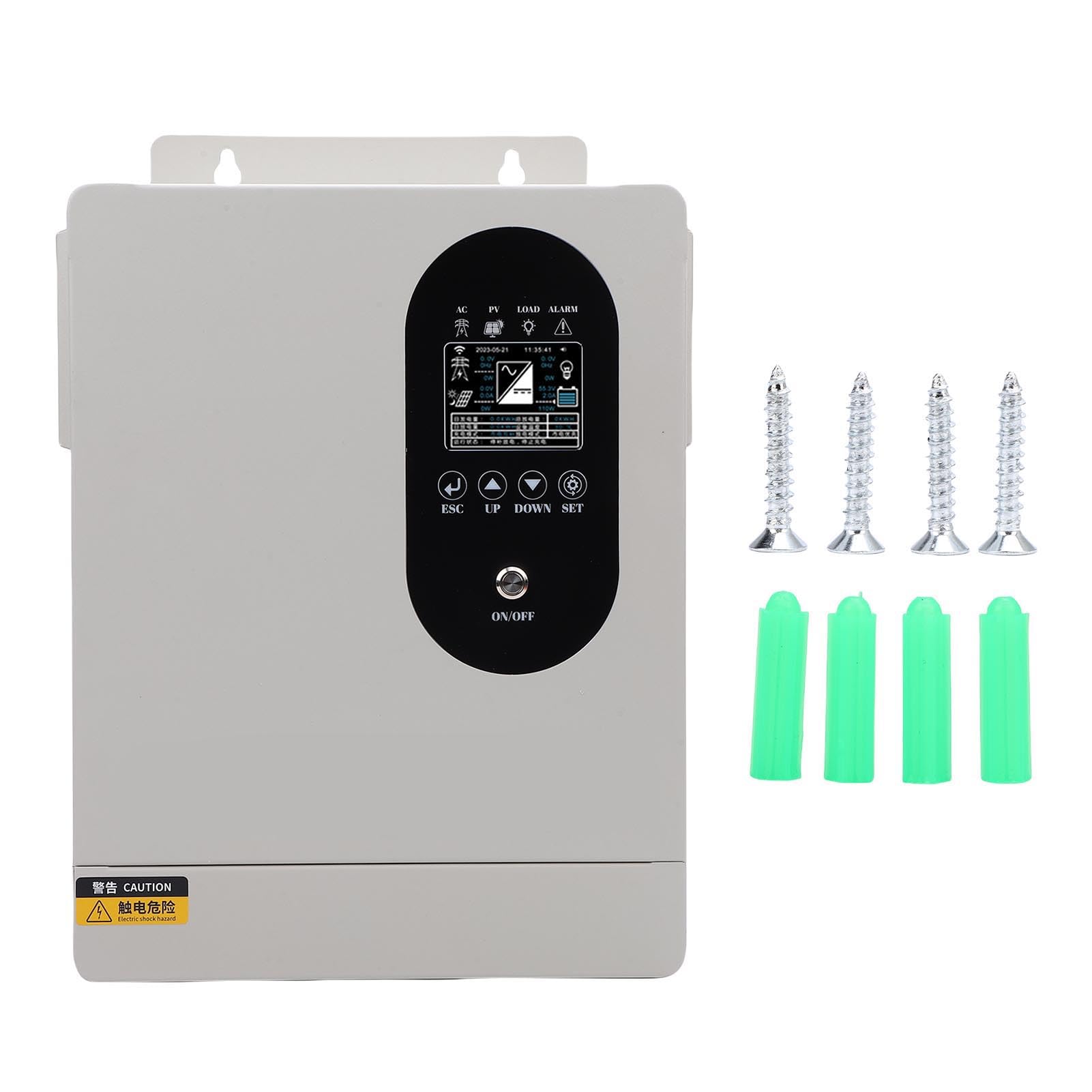 Garosa Caricatore Inverter Solare A Onda Sinusoidale Pura da 1600 W in Metallo con Controller MPPT da 60 A, Perfetto per il di Energia Solare Domestico (24 V CC（SP2416）)