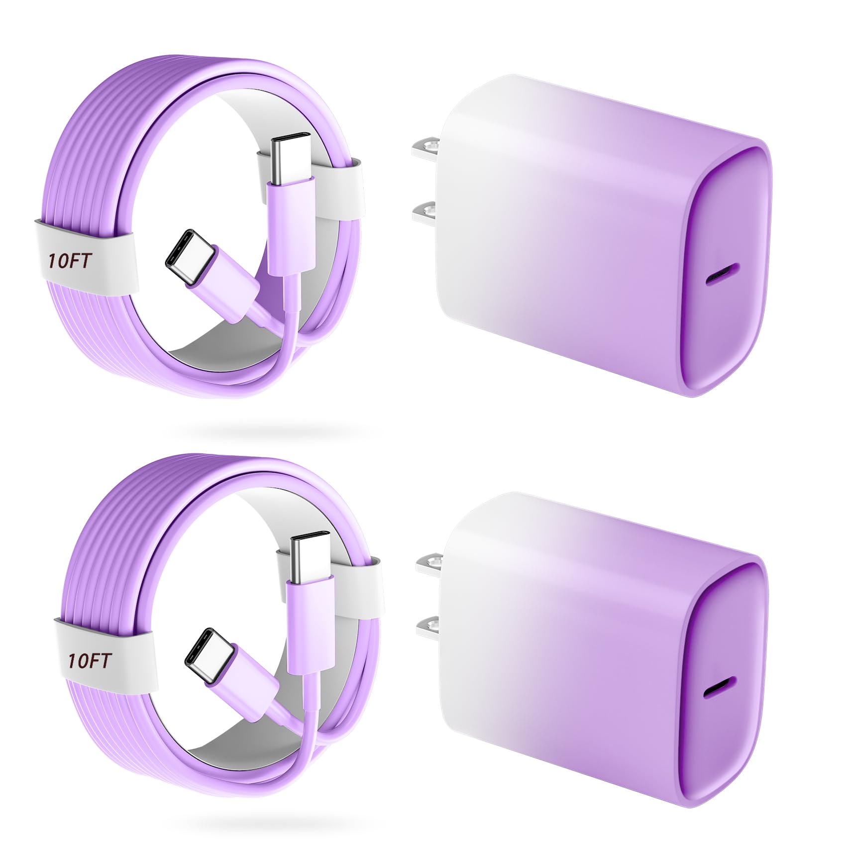 Phone 17 16 15 Pro Charger Fast Charging, 20W USB C Fast Charger Block with 10FT Long Type C Chargers Fast Charging Cable Cord for Phone 17/17 Pro/17 Pro Max/Air/16 Pro Max/16 Pro/15Pro Max/Pro, S24